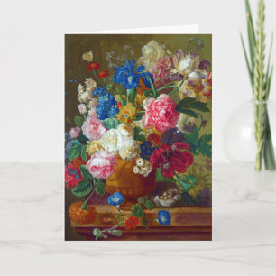 Färglösa Vintage Flödesfärger Art-målning Kort