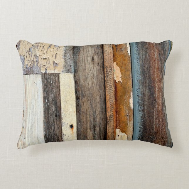Färglösa Vintage Timber Panels med skalpainta Prydnadskudde (Framsidan)