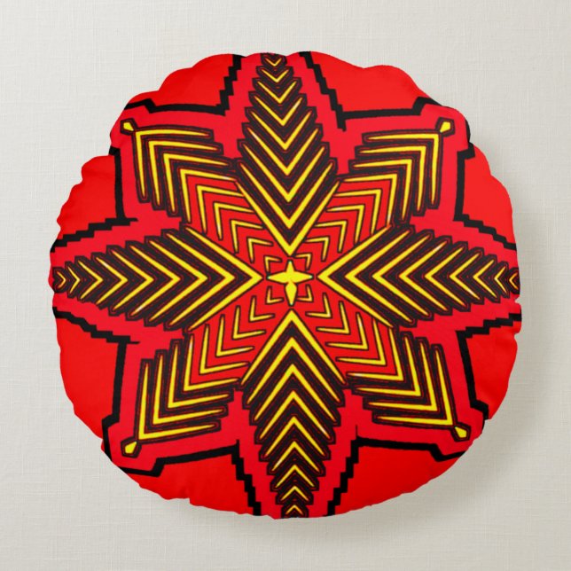 Färglöst 3D Digital Design Round Dekorativ kudde (Framsidan)