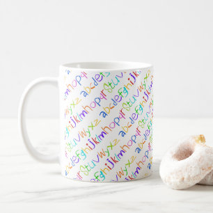 Färglöst ABC Rainbow Kritor Barn Handskrift Kaffemugg