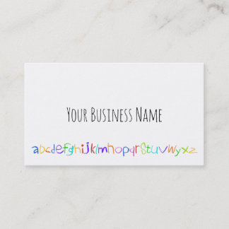 Färglöst ABC Rainbow Kritor Barn Handskrift Visitkort