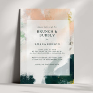 Färglöst Abstrakt Brunch och Bubbelduschar Inbjudningar