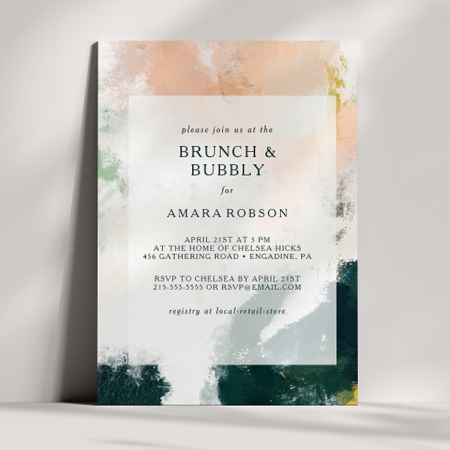 Färglöst Abstrakt Brunch och Bubbelduschar Inbjudningar (Skapare uppladdad)