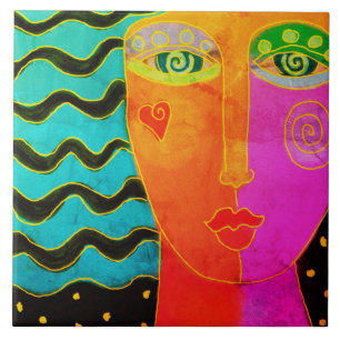 Färglöst Abstrakt Digital Painting Ceramic Tile Kakelplatta