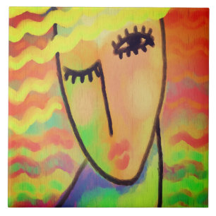 Färglöst Abstrakt Digital Painting Ceramic Tile Kakelplatta