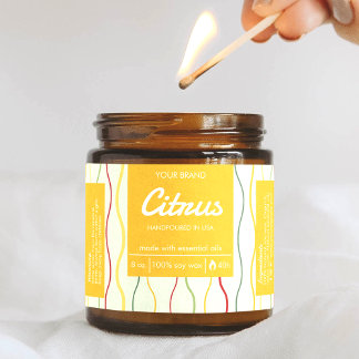 Färglöst Abstrakt DIY Candle Burk Warp Around Labe Rektangulärt Klistermärke
