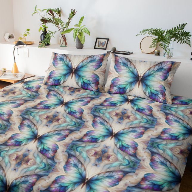 Färglöst abstrakt-fjäril-design prydnadskudde (Skapare uppladdad)