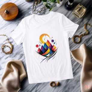 Färglöst Abstrakt Modern konstnärlig T Shirt