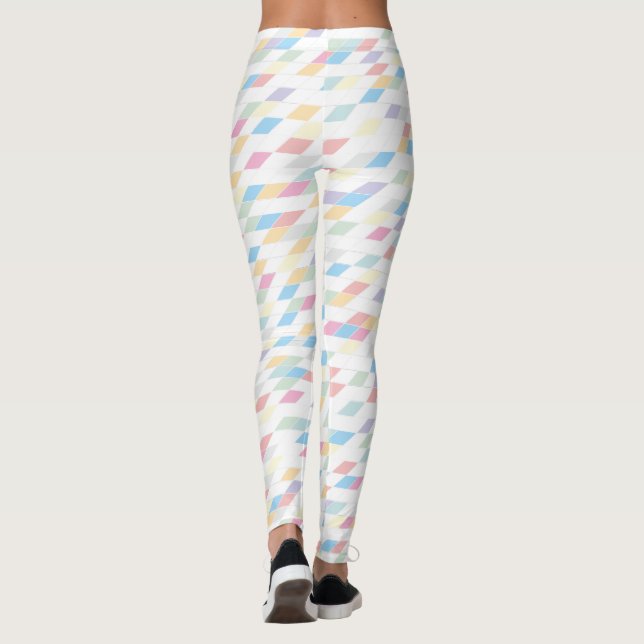 Färglöst Abstrakt Pastellkritor Leggings (Baksida)