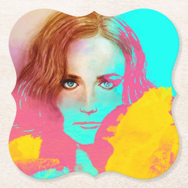 Färglöst Abstrakt, puckelkvinna, Underlägg i form Papper (Framsida)