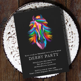 Färglöst akvariehäst Derby Party Inbjudningar
