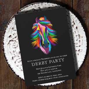Färglöst akvariehäst Derby Party Inbjudningar