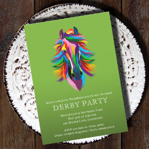 Färglöst akvariehäst Derby Party Inbjudningar