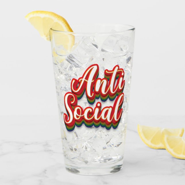 Färglöst anti-Social mot Social Glaskopp (Framsida Ice)