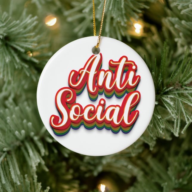 Färglöst anti-Social mot Social Julgransprydnad Keramik (Träd)