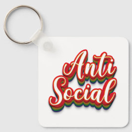 Färglöst anti-Social mot Social Nyckelring