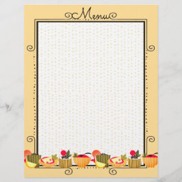 Färglöst apetizer-matsmeny catering letterhead