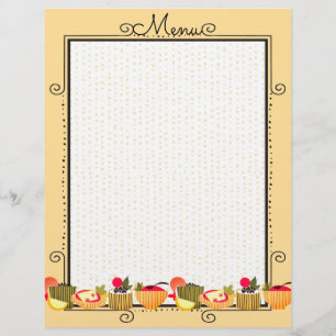 Färglöst apetizer-matsmeny catering letterhead