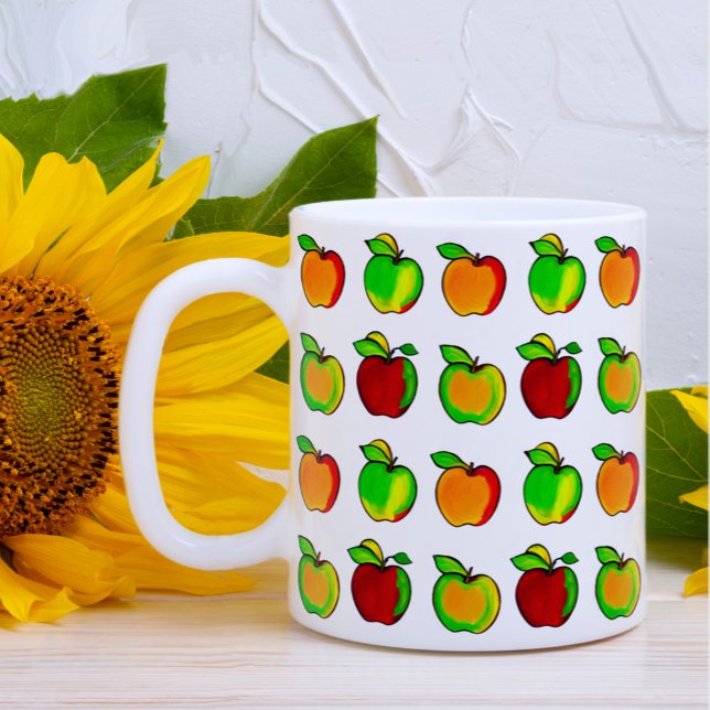 Färglöst äpple-Mönster Cute-gåva för lärare Kaffemugg (Skapare uppladdad)