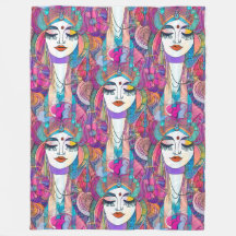 Färglöst ART av Ansikte - sömlös mönster 2