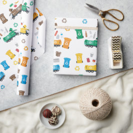 Färglöst återvinning av Sopor Lastbilar & Tunna Presentpapper