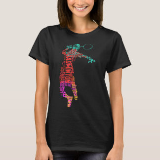 Färglöst Badminton Player _ skyttle Racket _ Badmi T Shirt