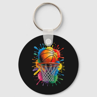 Färglöst basket Tie Dye Färg Splaank Top Nyckelring