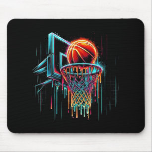 Färglöst Basketbollskörning Färg Stänk Ring Net Musmatta