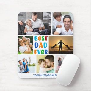 Färglöst BÄST PAPPA EVER-Personligen Fotokollage Musmatta
