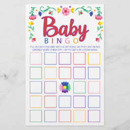 Färglöst Blommigt Baby Bingo Shower Game
