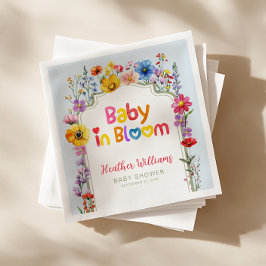 Färglöst Blommigt Baby i Bloom Baby Shower Napkins Pappersservett