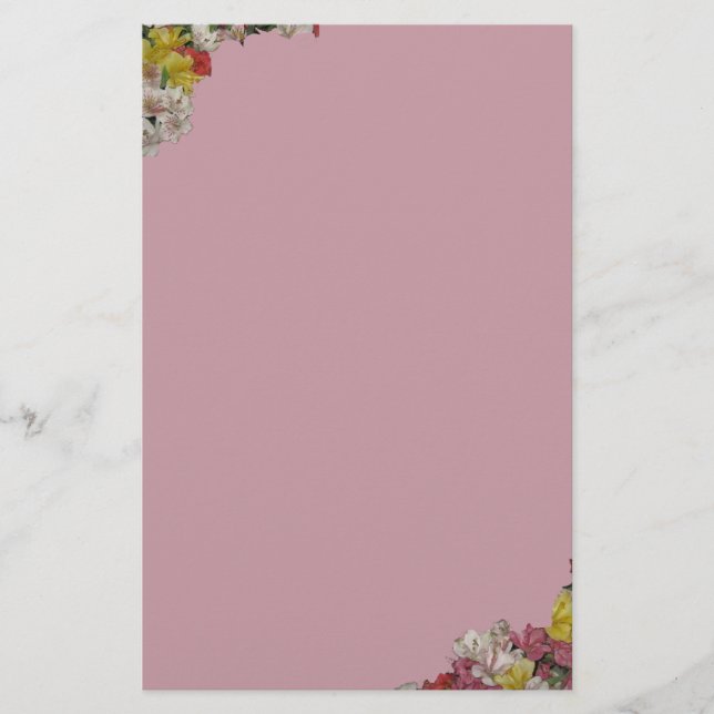 Färglöst Blommigt Design Stationery-Lavender Brevpapper (Framsida)