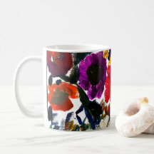 Färglöst Blommigt Kaffe Mugg