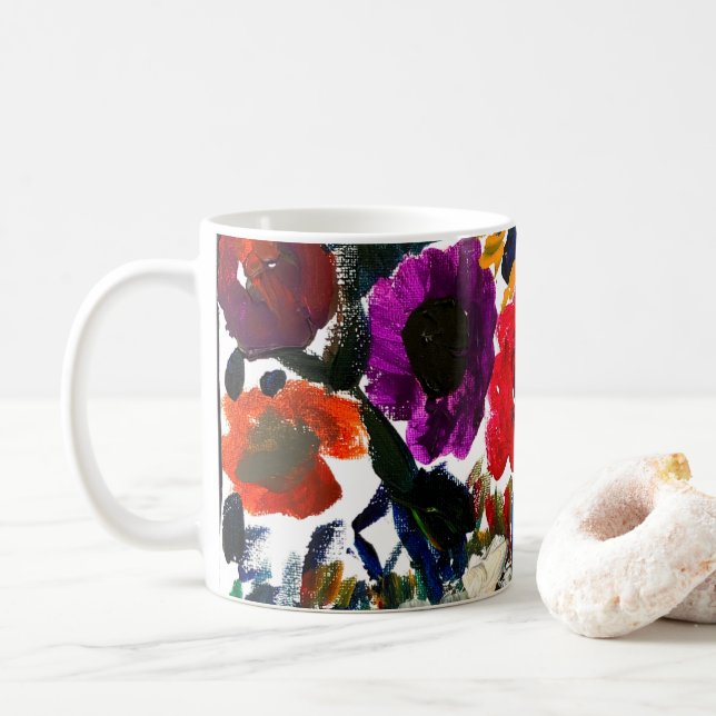 Färglöst Blommigt Kaffe Mugg (Med munk)