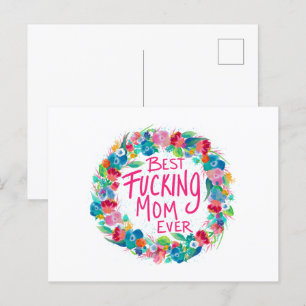 Färglöst blomning Bästa F*Mamma någonsin Vykort