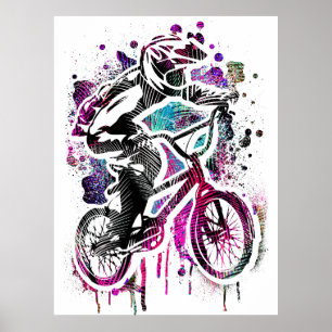 Färglöst BMX-Poster - BMX Bike Bicycle - Retro Poster