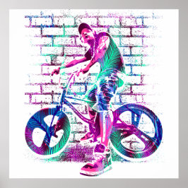 Färglöst BMX Poster - BMX Bike Bicycle - Urban