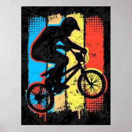 Färglöst BMX-Poster - Retro Bmx Bike - Bmx Bicycle Poster