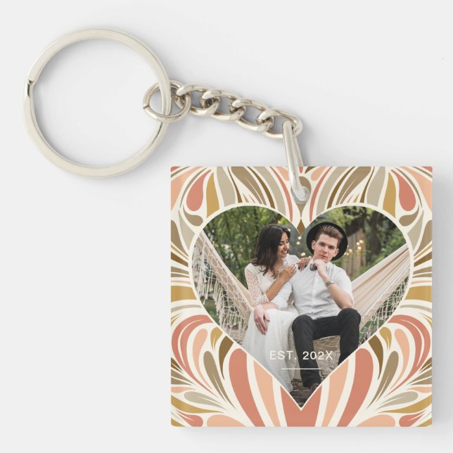 Färglöst Boho Skriv ut hjärtfoto (Framsidan)