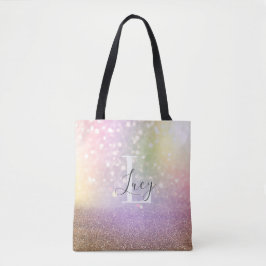 Färglöst bokeh ljus tygkasse