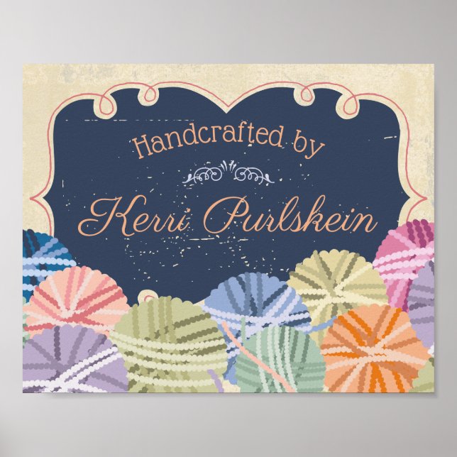 Färglöst bollar av garn av trikå visning poster (Framsidan)