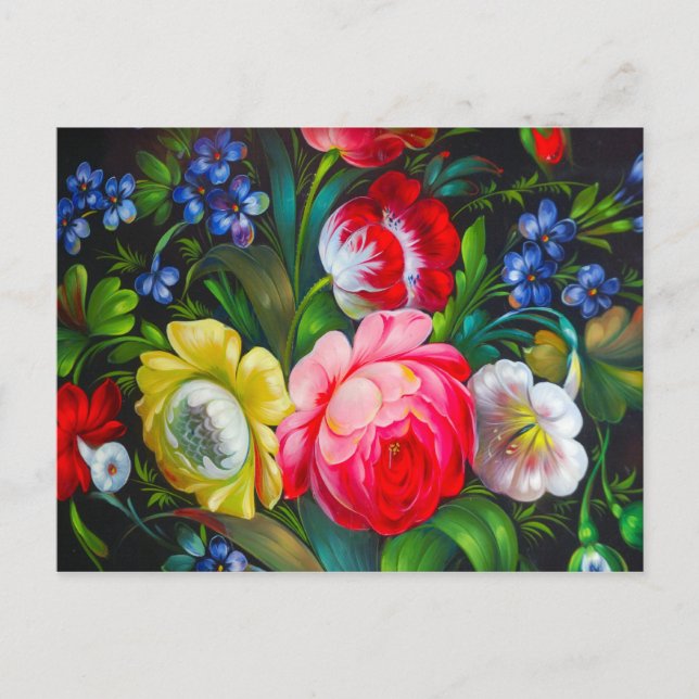 Färglöst bouquet vykort (Framsida)