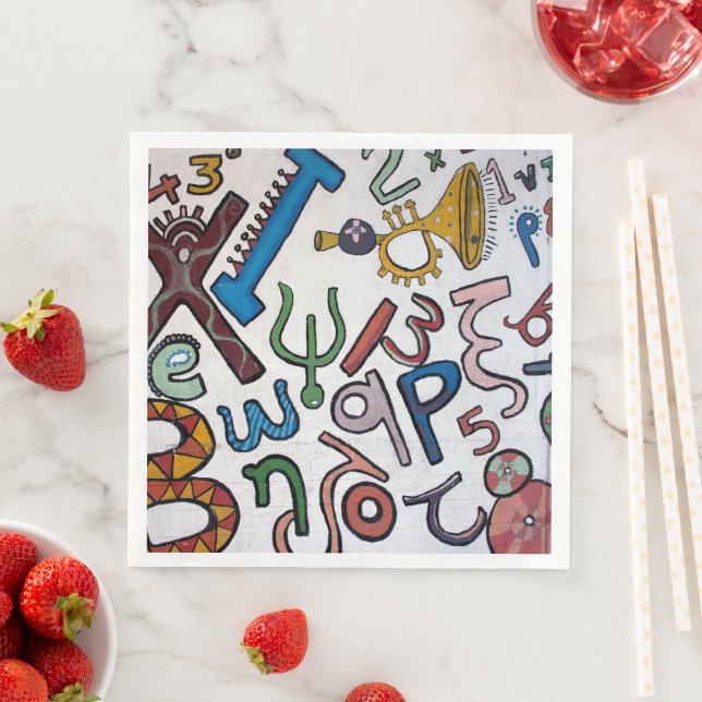 Färglöst Brev och siffror Pappersservett (Insitu)