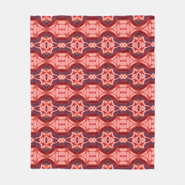 Färglöst broderi mönster. Rainbow ikat Fleecefilt (Framsidan)