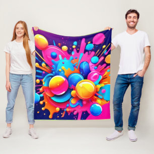 Färglöst bubbelblor fleecefilt