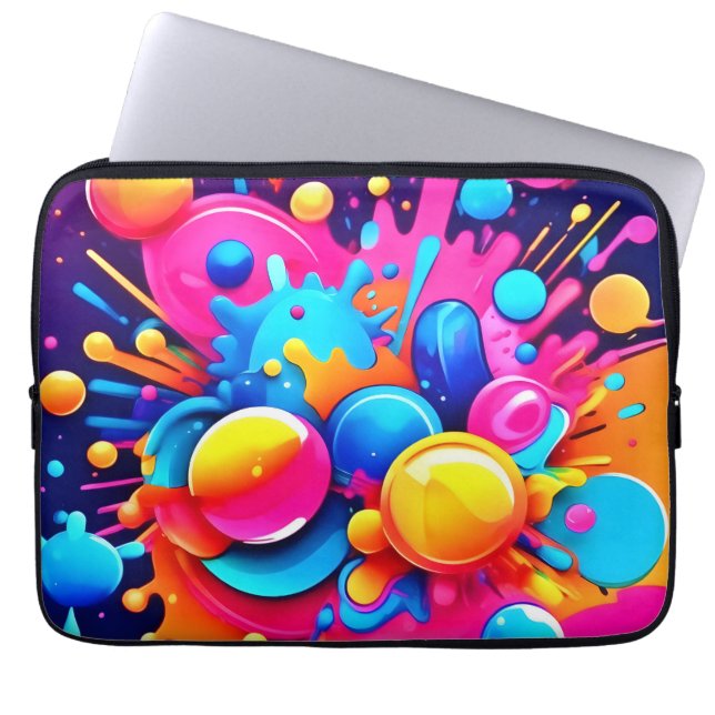 Färglöst bubbelblor laptop fodral (Framsidan)