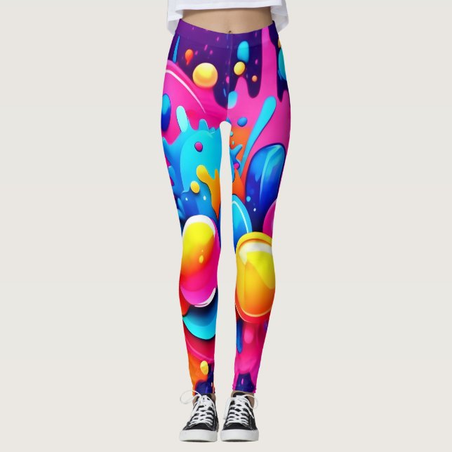 Färglöst bubbelblor leggings (Framsida)