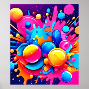 Färglöst bubbelblor poster