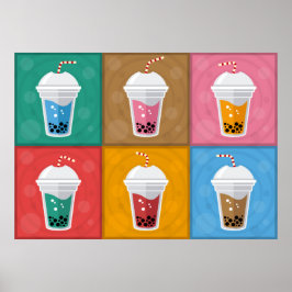 Färglöst bubbeltea 6-pack poster