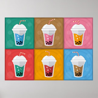 Färglöst bubbeltea 6-pack poster
